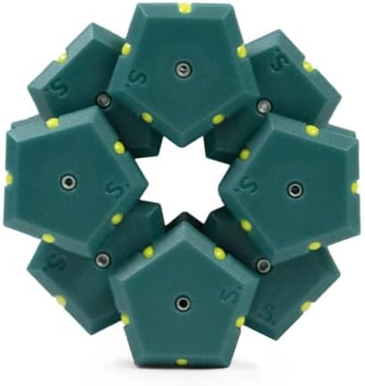 Speks Geode Pentagons Magnetic Fidget Toy for Adults & Teens 14+ | Sensory Gadget for Stress Relief, Office Desk Toy Present, Christmas Gift, Holiday Stocking Stuffer | Monstera, 12-Piece Set