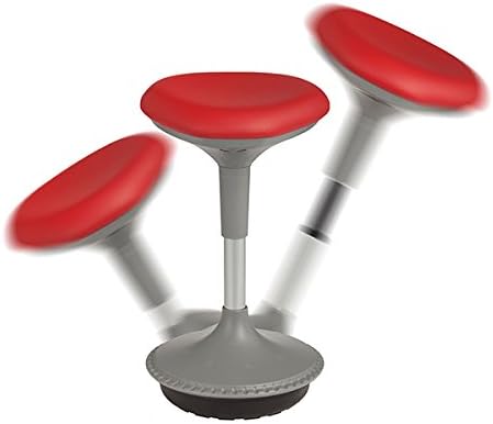 Learniture Adjustable Height Active Learning Stool for Office Desks and Classrooms, Foam-Padded Backless Wobble Stool with Rocking Motion, Red