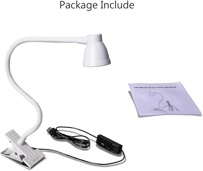 Clip on Reading Light, Clamp Lamp for Desk, 3000-6500K Adjustable Color Temperature, 6 Illumination Modes, 10 Led Beads(White)