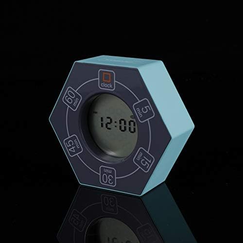 Home & Office Timer with Clock, 5,15, 30, 45, 60 Minute Preset Countdown Timer, Easy-to-Use Time Management Tool (Cyan)