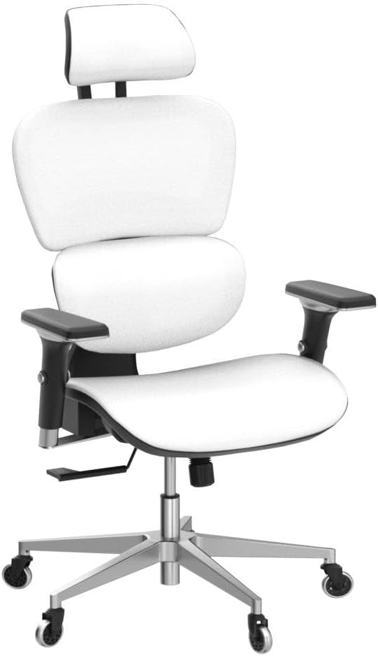 Oline ErgoPro Ergonomic Office Chair - Rolling Desk Chair with 4D Adjustable Armrest, 3D Lumbar Support and Blade Wheels - Mesh Computer Chair, Gaming Chairs, Executive Swivel Chair (White)