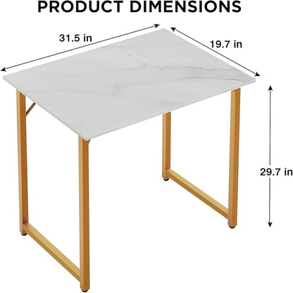 PayLessHere 32/39/47 inch Computer Desk Study Writing Table, Adjustable feet, Modern Furniture for Home Office (1, White Gold, 32 inch)