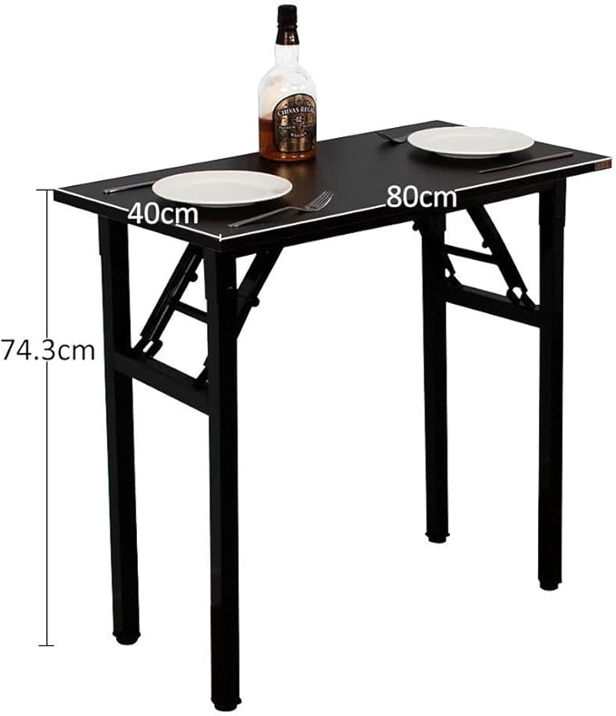 Need Folding Desk - 31 1/2" No Assembly Foldable Small Computer Table,Sturdy and Heavy Duty Writing Desk for Small Spaces, Black&Black Frame