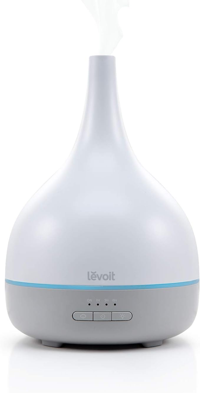 LEVOIT Essential Oil Diffuser, Aromatherapy Diffuser for Essential Oils, Cool Mist Humidifier,300ml Aroma Diffuser with 7 Color Lights & Timer, Auto Shut-off, for Home Office Bedroom