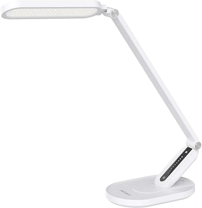 JKSWT Desk Lamp, for Eye Care, Dimmable Table Lamp with 5 Colour Modes, 72 LEDs with USB Charging Port, Touch Control and Memory Function, Office Lamp