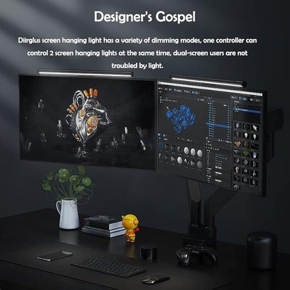 Computer Monitor Light Bar,Wireless Remote Control Multiple Screen Lamp with Dimmer Switch, USB Powered, E-Reading LED Light, Anti-Glare for Office/Home, Brightness/Color Temperature Adjustment