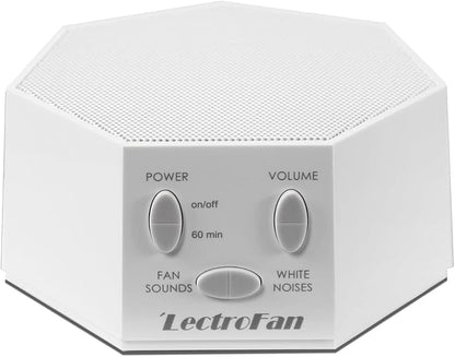 Adaptive Sound Technologies LectroFan Classic White Noise Machine - Compact Sleep Sound Machine for Bedroom, Travel, Study & More - 20 Non-Looping Fan & White Noise Variations - White