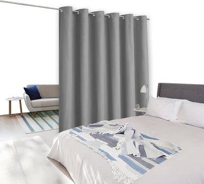 NICETOWN Room Separating Divider, Room Divider Curtain Screen Partitions, Vertical Blind for Sling Door, Blackout Window Curtains Privacy Blinds for Patio (Silver Grey, 1 Panel, 9ft Tall x 10ft Wide)