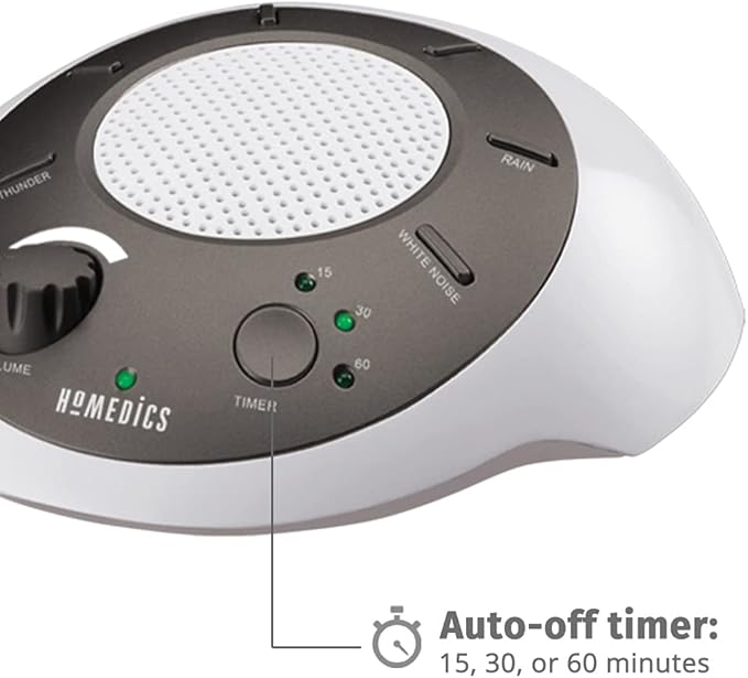 Homedics SoundSleep White Noise Sound Machine, Gold, Small Travel Sound Machine with 6 Relaxing Nature Sounds, Portable Sound Therapy for Home, Office, Nursery, Auto-Off Timer, by Homedics