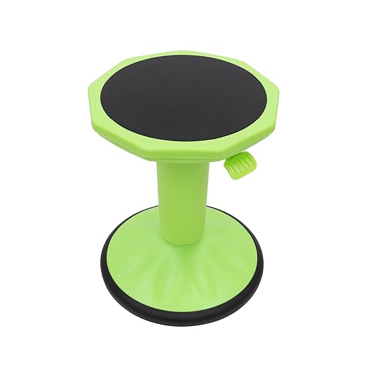 Pearington SitFree Height Adjustable Wobble Stool, Active Flexible Seating Chair for Kids and Adults - School and Office, Green