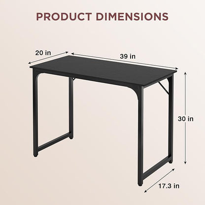 PayLessHere 32/39/47 inch Computer Desk Study Writing Table, Adjustable feet, Modern Furniture for Home Office (1, Black, 39 inch)