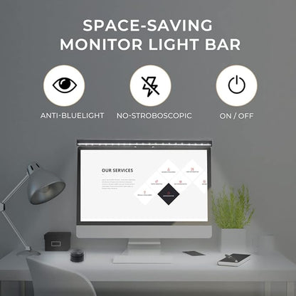 Curved Monitor Light Bar for Curved Monitor,E-Reading LED Monitor Light with 3 Color Temperature Modes Stepless Dimming,Monitor Lamp with USB Powered for Work and Office (L1 Plus)