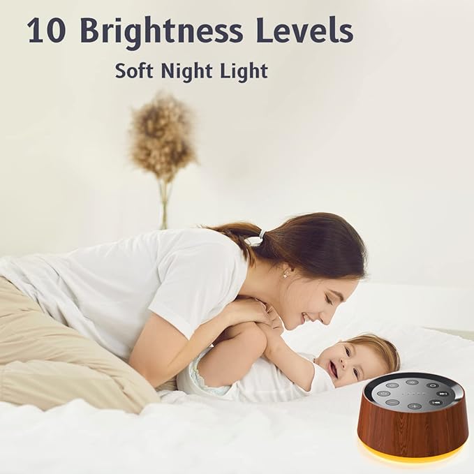 Brown Noise Sound Machine with 30 Soothing Sounds 12 Colors Night Light White Noise Machine for Adults Baby Kids Sleep Machines with 36 Volume Levels Memory Function 5 Timers for Home Office Travel