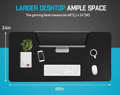 Adjustable Standing Desk, 47" Computer Desk Height Converter Large Desktop Stand Up Desk Fit Dual Monitor for Home Office,Black