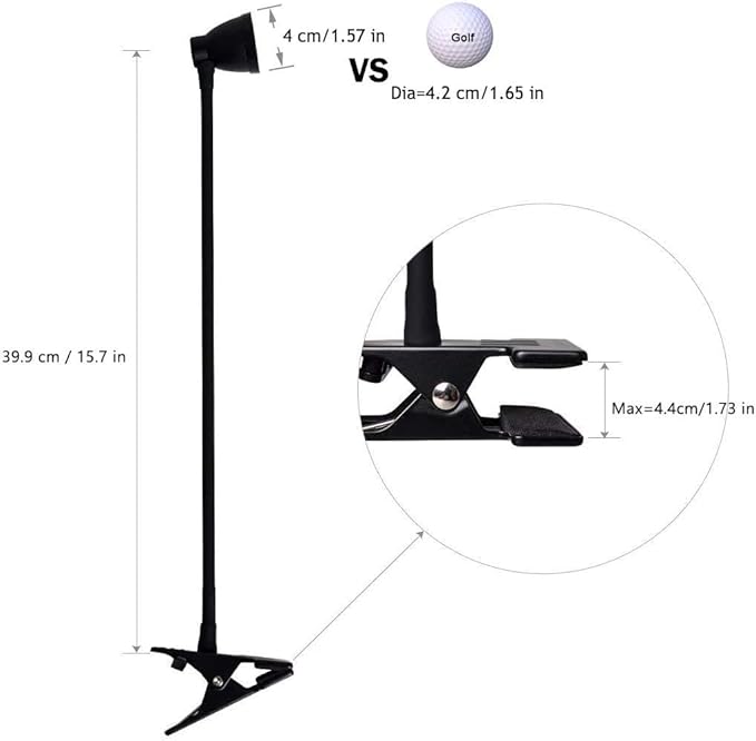 Clamp Desk Lamp, Clip on Reading Light, 3000-6500K Adjustable Color Temperature, 6 Illumination Modes, 10 Led Beads (Black)