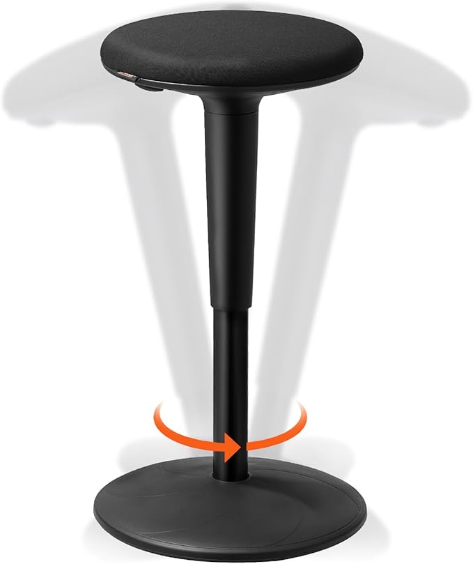 VEVOR Wobble Chair, Height-Adjustable (21.7-28.3") Active Chair, Flexible Seating Wobble Stool Made of Iron Improves Focus & Posture, Ideal for Schools, Office and Home, 8° Tilt Angle, Age 12-18 Black