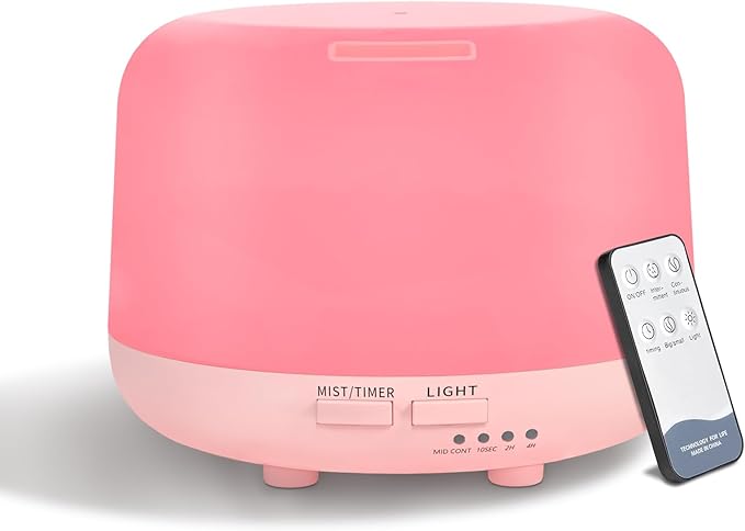 300ML Aromatherapy Essential Oil Diffuser with Remote Control, 7 LED Color Changing Light, for Bedroom Home Large Room