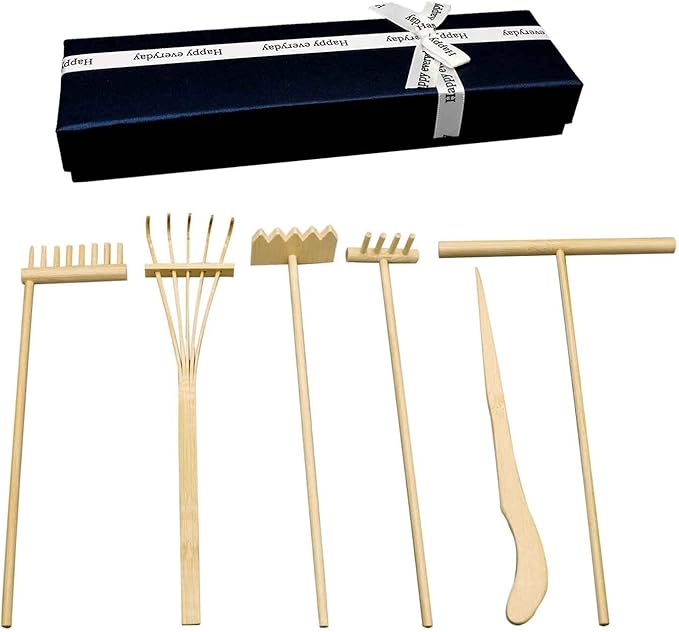 Zen Rake Mini Zen Garden Rakes,Meditation Sand Zen Garden Tools, DIY Rock Zen Garden Kit Sets, Fidget Toy, Zen Garden Accessory,Father's Gift,Man's Gifts,Mother's Gifts (Rake Sets)