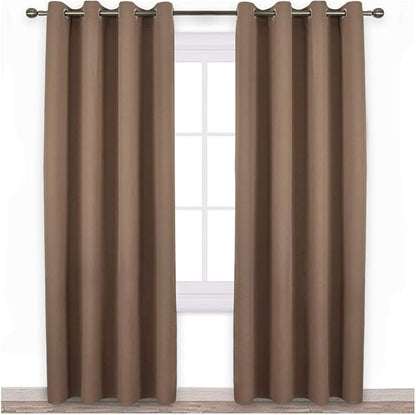 NICETOWN Blackout Draperies Curtains Panels - Window Treatment Thermal Insulated Solid Grommet Blackout Curtains/Panels/Drapes for Bedroom (Set of 2 Panels, 52 by 84 Inch, Cappuccino)