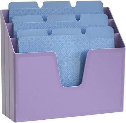 Acrimet Horizontal Triple File Folder Holder Organizer (Purple Color)