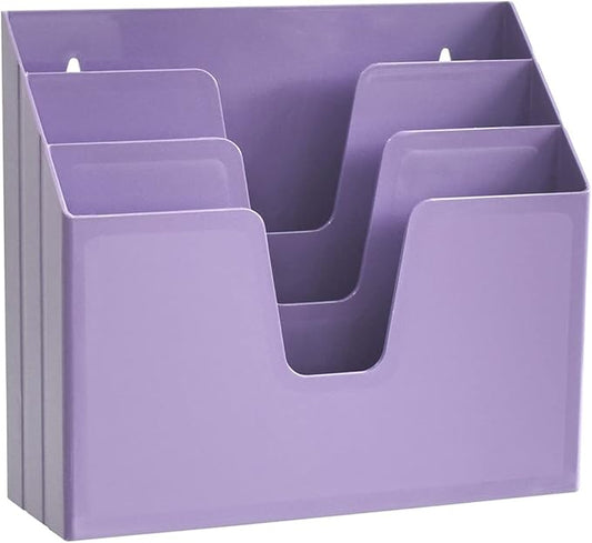 Acrimet Horizontal Triple File Folder Holder Organizer (Purple Color)