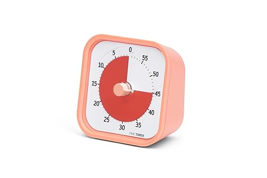 TIME TIMER Home MOD - 60 Minute Kids Visual Timer Home Edition - For Homeschool Supplies Study Tool, Timer for Kids Desk, Office Desk and Meetings with Silent Operation (Dreamsicle Orange)