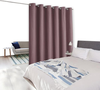 NICETOWN Room Dividers Curtains Screens Partitions, Extra Wide Grommet Top Handing Room Dividers Blackout Curtain Panel for Apartment, Studio (Dry Rose, Single Pack, 8ft Tall x 10ft Wide)