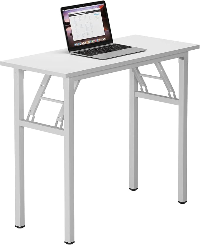 Need Small Desk 31 1/2" No Assembly Foldable Writing Table,Sturdy and Heavy Duty Folding Computer Desks for Small Space/Home Office/Dormitory AC5DW(80 * 40)