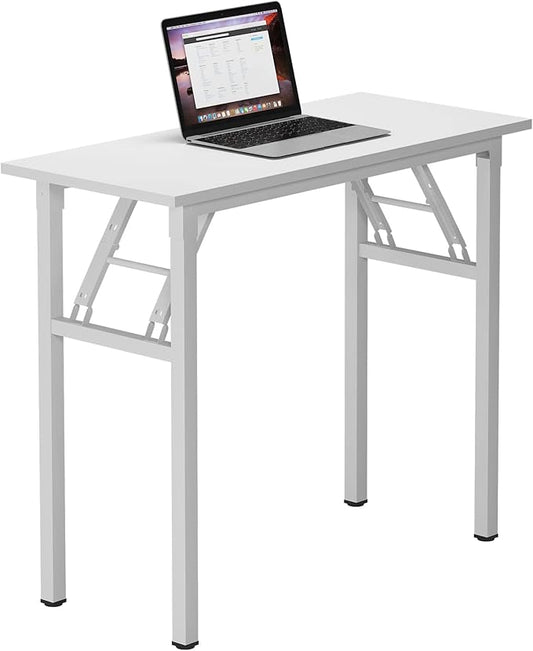 Need Small Desk 31 1/2" No Assembly Foldable Writing Table,Sturdy and Heavy Duty Folding Computer Desks for Small Space/Home Office/Dormitory AC5DW(80 * 40)