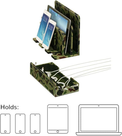 Great Useful Stuff G.U.S. Multi-Device Charging Station Dock & Organizer - Multiple Finishes Available. for Laptops, Tablets, and Phones - Camo