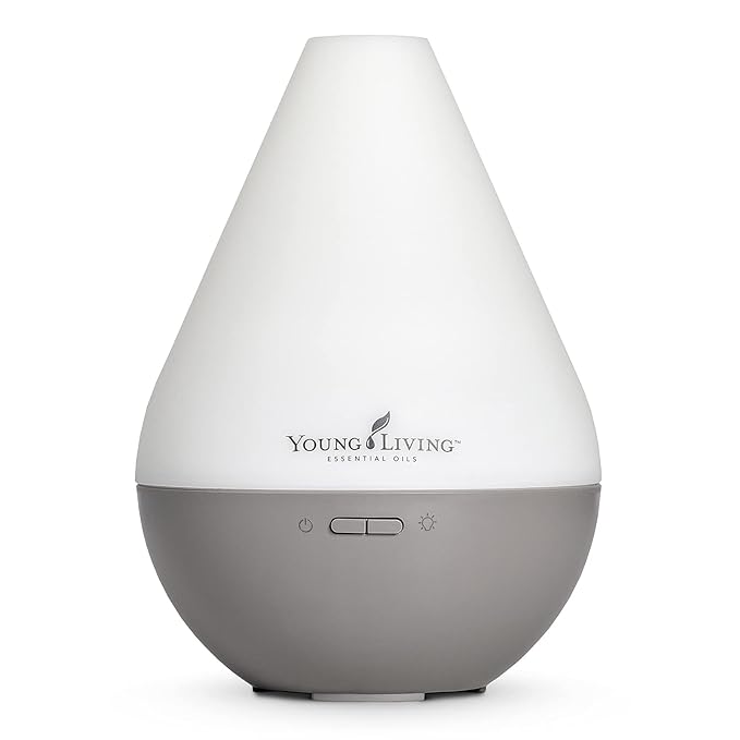 Young Living Dewdrop Essential Oil Diffuser | 3 Mist Modes, Ultrasonic Technology, & 10 LED Lights | Auto Shut-Off, 10-Hour Run Time | Aromatherapy for Relaxation & Focus