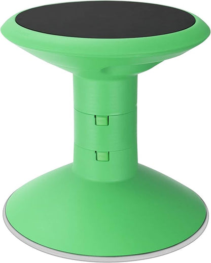 Storex Wiggle Stool – Active Flexible Seating for Classroom and Home Study, Adjustable 12-18 Inch Height, Green (00304U01C)