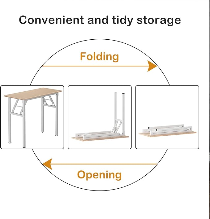 Need Small Desk 31 1/2" No Assembly Foldable Writing Table,Sturdy and Heavy Duty Folding Computer Desks for Small Space/Home Office/Dormitory AC5AW(80 * 40)