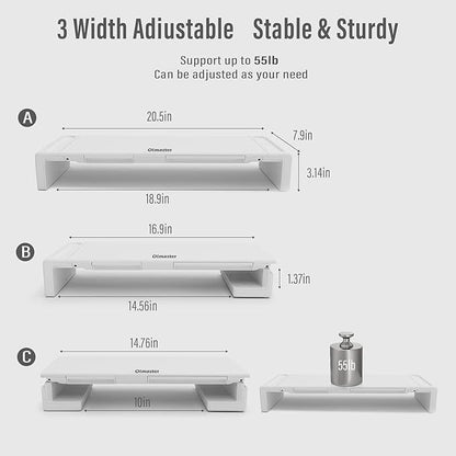 OImatser Monitor Stand Riser 3.0 USB HUB, Type-C Data Port, Foldable Computer Monitor Riser, Adjustable Length Computer Stand and Storage Drawer & Pen Slot, Phone Stand for Computer