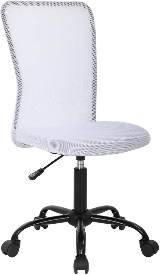 BestOffice Ergonomic Office Chair Desk Chair Mesh Computer Chair Armless Back Support Modern Executive Rolling Swivel Chair with Lumbar Support (White)