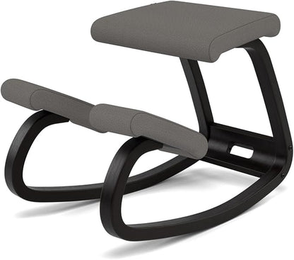 Varier Variable Balans Original Kneeling Chair Designed by Peter Opsvik (Dark Grey Revive Fabric with Black Ash Base)