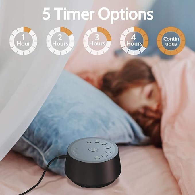 Color Noise Sound Machines with 25 Soothing Sounds Sleep White Noise Machine 32 Volume Levels 5 Timers and 4 Sound Categories and Memory Function for Home Office and Travel