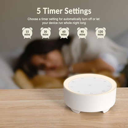 Kipcush Sound Machine & Night Light for Adults, Baby, Kids. White Noise Machine with 20 Soothing Sleep Sounds. Small Size & Portable Design for Bedroom, Office, Travel. Favorites Buttons, Timer