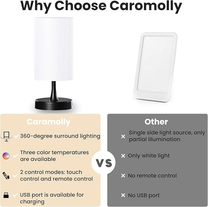 Light Therapy Lamp, 10000 Lux Light with Remote Control, 3 Color Temperature & 4 Brightness Level & Timer, Daylight Lamp for Home, Office, Decoration(Black Base White Shade)