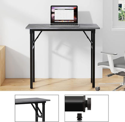 Need Small Desk 31 1/2" No Assembly Foldable Writing Table,Sturdy and Heavy Duty Folding Computer Desks for Small Space/Home Office/Dormitory AC5LB(80 * 40)