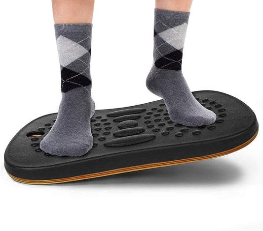 Yes4All Wobble Balance Board for Standing Desk/Anti-Fatigue Office Foam Pad - Standing Desk Mats, Rocker Board, Office Accessories, Wobble Board With Massage Ball