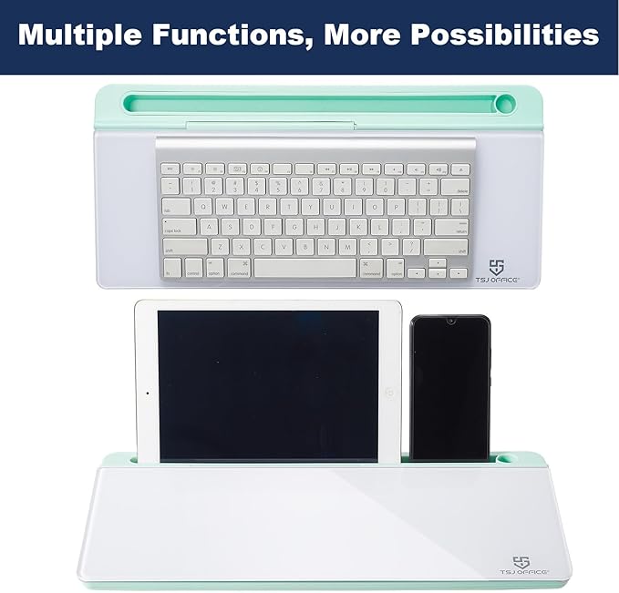 TSJ OFFICE Desktop Whiteboard Dry-Erase-Board - Computer Keyboard Stand White Board Surface Pad with Drawer, Desk Organizers with Accessories for Office, Home, School Supplies