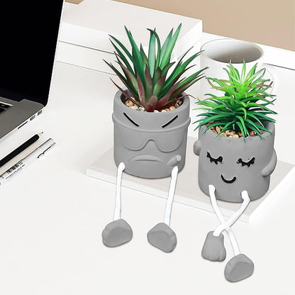 Zerzsy Artificial Succulent Set, Succulents Plants Artificial, Fake Mini Plants in Pots, Faux Plants Kitchen Shelf Desk Decor, Small Bathroom Decor for Shelves (3 PCS Set/B)