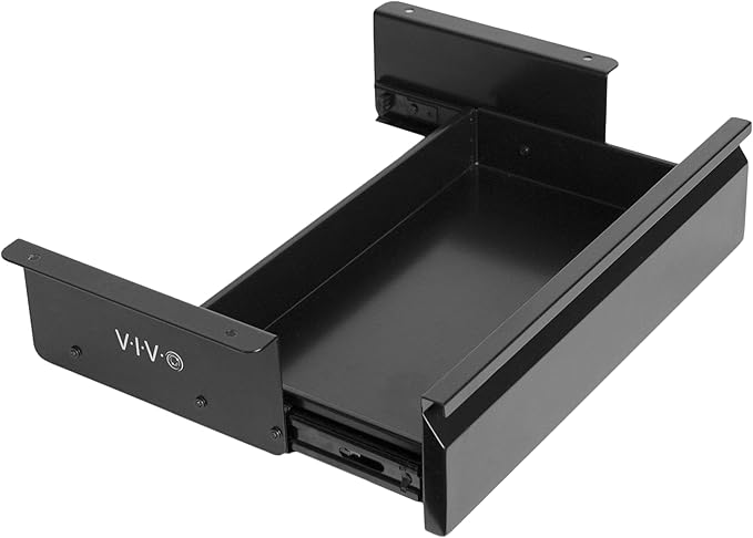 VIVO 16 inch Under Desk Mounted Sliding Pull-out Drawer without Shell, Space-Saving, Office Accessories Storage Organizer for Sit Stand Desk Workstation, Black, DESK-AC03A-B