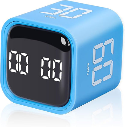 VEWINGL Cube Pomodoro Timer,Rotation Timer,5/10/30/60 Minutes and Custom Countdown,Productivity Timer,Pause and Resume,Silent,Vibrate and Adjustable Sound Alarm for Tasks,Work,Study,Kitchen