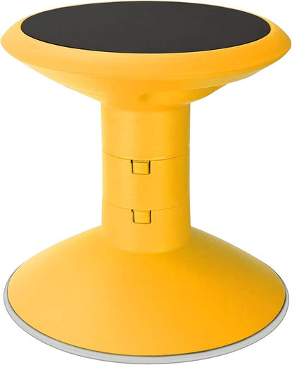 Storex Wiggle Stool – Active Flexible Seating for Classroom and Home Study, Adjustable 12-18 Inch Height, Yellow (00303U01C)