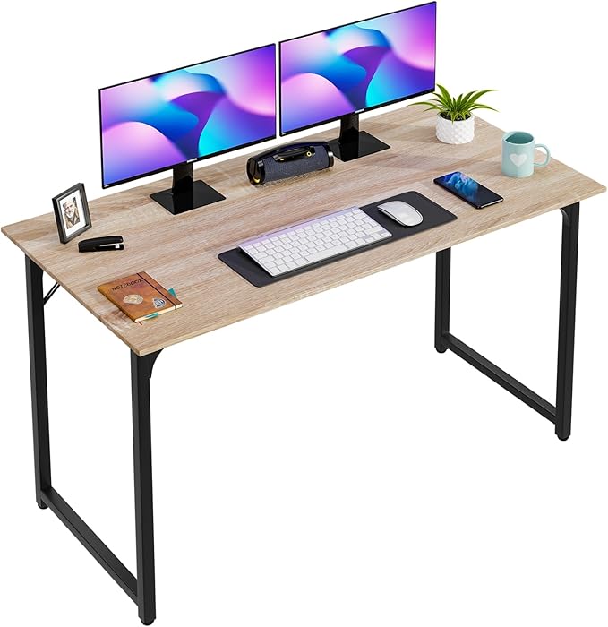 PayLessHere 32/39/47 inch Computer Desk Study Writing Table, Adjustable feet, Modern Furniture for Home Office (1, Nature, 47 inch)