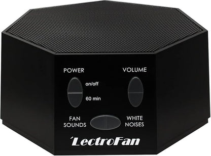 Adaptive Sound Technologies LectroFan Classic White Noise Machine - Compact Sleep Sound Machine for Bedroom, Travel, Study & More - 20 Non-Looping Fan & White Noise Variations - Black