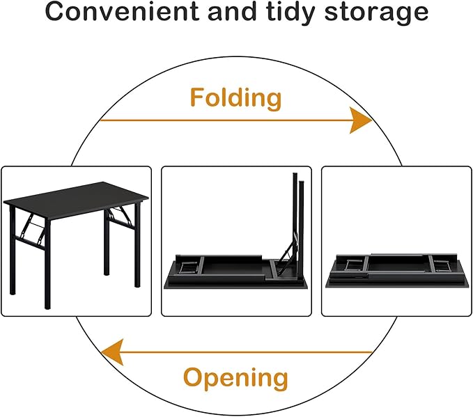 Need Computer Desk Folding Table Writing Desk/Compact Desk/Foldable Desk with BIFMA Certification, No Install Needed, Black AC5CB-100-60