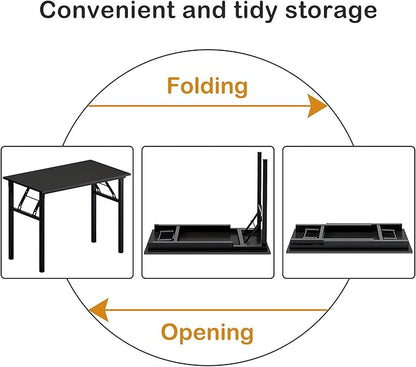 Need Computer Desk Folding Table Writing Desk/Compact Desk/Foldable Desk with BIFMA Certification, No Install Needed, Black AC5CB-100-60